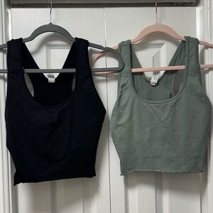 Yogalicious Black and Sage Tank Tops